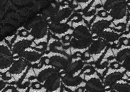 Elasztikus glitteres csipke - NERO (fekete)